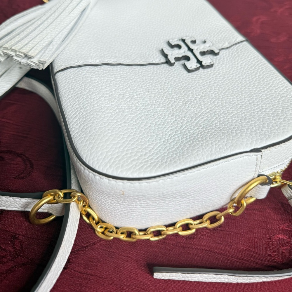 Tory burch white cream Herringbone Patterned Bag - Picture 9 of 10